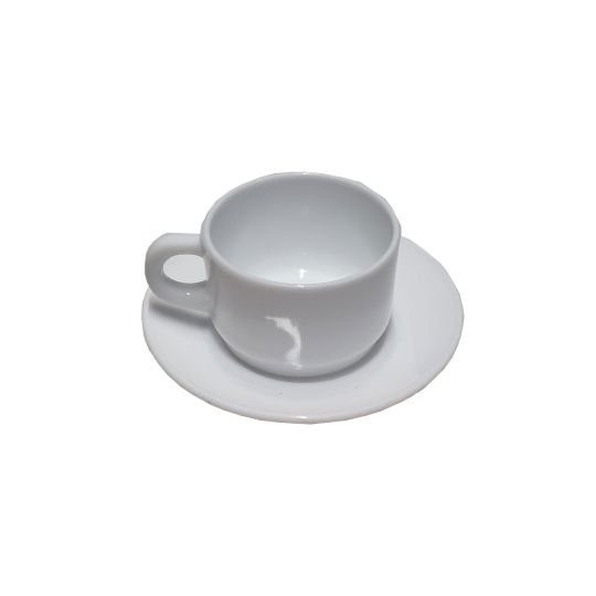tasse et sous-tasse à café classiques